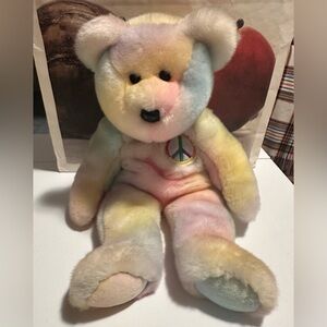 Ty Beanie Peace Bear Vintage